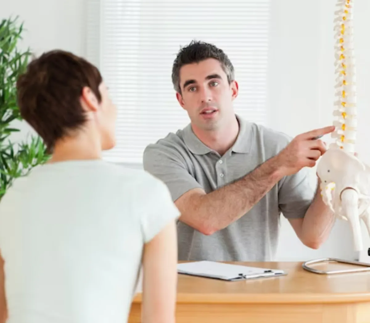 New patient consultation with the chiropractor